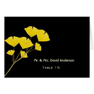 Ginko Biloba Leaf Wedding Place Card