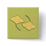 Ginko Fall Leaf Pinback Buttons