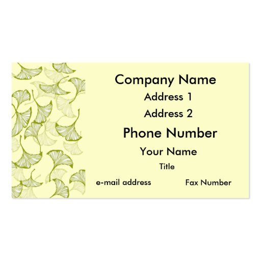 Ginko Leaves Business Cards