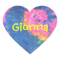 Gionna-Name-Heart Stickers-Tie Dye Look Design stickers