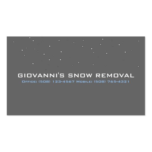 "Giovanni's Snow Removal" Business Card (back side)