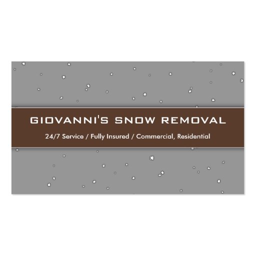 "Giovanni's Snow Removal" Business Card (front side)