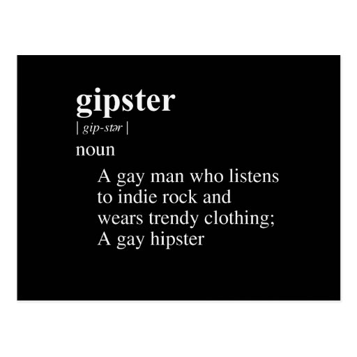 GIPSTER DEFINITION POST CARD