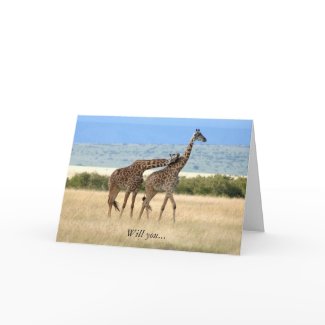 Giraffe 2 Valentine's Day Card card