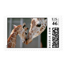 Giraffe and Baby postage stamp