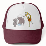 giraffe and elephants hat  "cartoon"