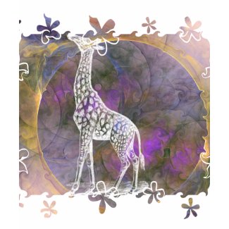 Giraffe and flame fractal Tshirt shirt