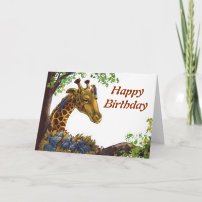 Giraffe Birthday Cards