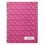 Giraffe Animal Pattern Custom Notebook (fuchsia)