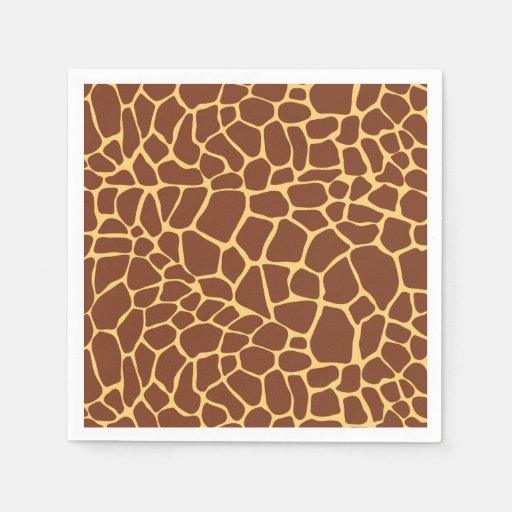 Giraffe Animal Print Birthday Paper Napkins Standard Cocktail Napkin