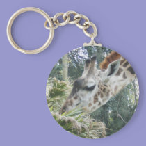Giraffe at lunch keychains