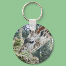 Giraffe at lunch keychains