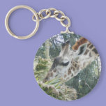 Giraffe at lunch keychains