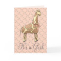 Giraffe Baby Shower Invitation (Girl) cards