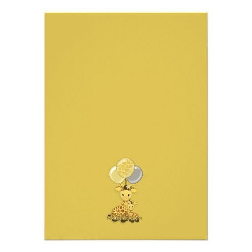 Giraffe Baby Shower Invitation Mommy Gray Yellow