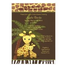 Giraffe Baby Shower Invitation Safari Jungle Mommy