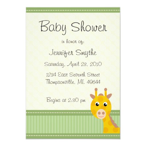 Giraffe Baby Shower Invitations | Zazzle