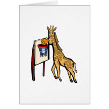 Giraffe Basketball Greeting Cards