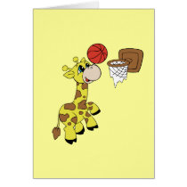 Giraffe Basketball T-shirts and Gifts Greeting Card