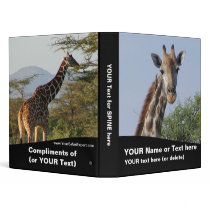 Giraffe Binder 1" (customize text & pictures)