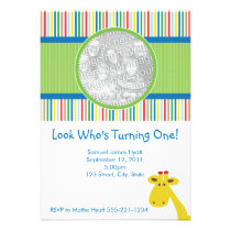 Giraffe Birthday Invitation and Announcement invitations