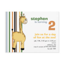 Giraffe • Birthday Invitation postcards by CSKidsOccasions Giraffe • Birthday Invitation postcards