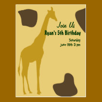 Giraffe Birthday invites postcards