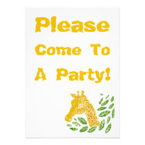 Giraffe Birthday Party Invite. invitations