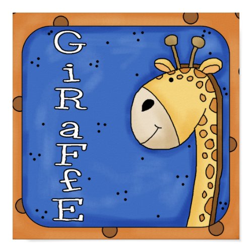 giraffe block design print