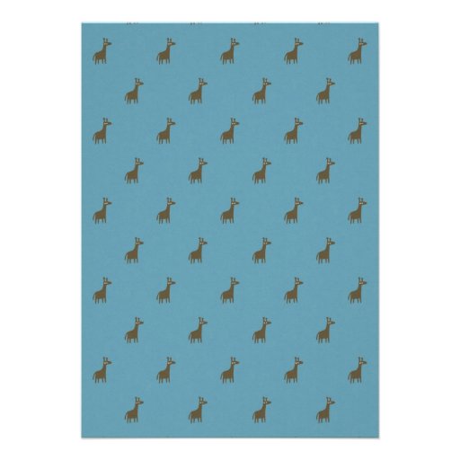 Giraffe Blue Baby Boy Shower Invitation