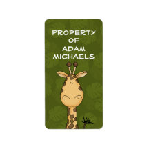 Giraffe Bookplate Label