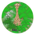 Giraffe-brown stickers by grandmadina Giraffe-brown stickers
