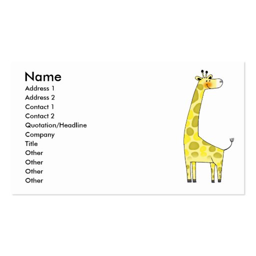 Giraffe Business Card Templates (front side)