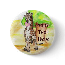 Giraffe Button by Customizables Giraffe Button
