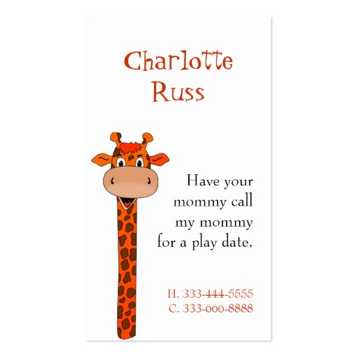 Giraffe Calling Card Business Card