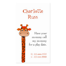 Giraffe Calling Card Business Card