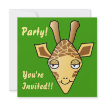 Giraffe! Cartoon Animal. Customize & Personalize! invitations