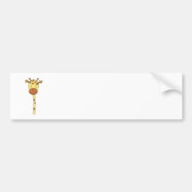 Giraffe Facing Forwards. Cartoon. Bumper Sticker