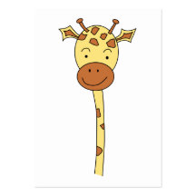 Giraffe Facing Forwards. Cartoon. Business Card Templates
