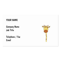 Giraffe Facing Forwards. Cartoon. Business Card