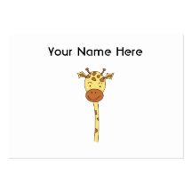 Giraffe Facing Forwards. Cartoon. Business Cards