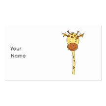 Giraffe Facing Forwards. Cartoon. Business Cards
