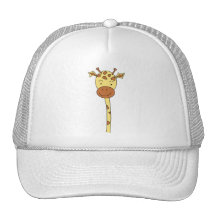 Giraffe Facing Forwards. Cartoon. Mesh Hats