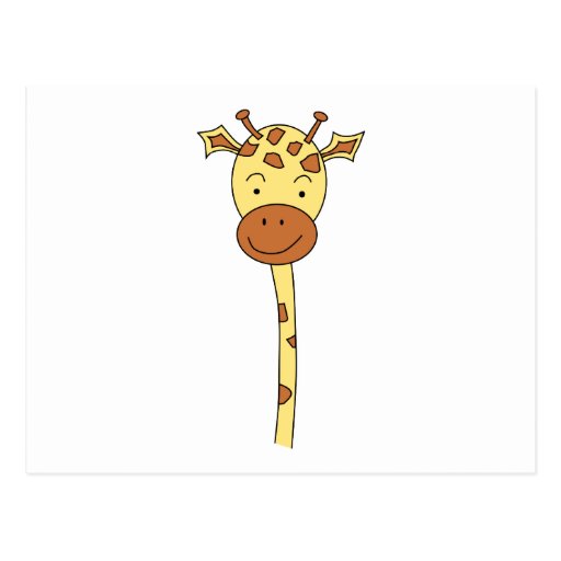 Giraffe Facing Forwards. Cartoon. Postcards