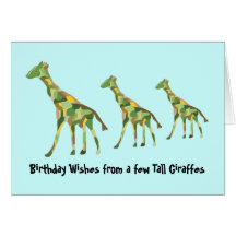 Giraffe Family Birthday Cards