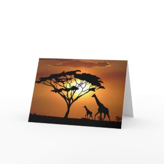 giraffe family card