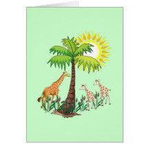 Giraffe Family Card