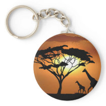 giraffe family key chain