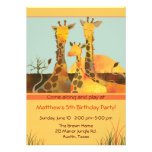 Giraffe Family: Kids Birthday Party Invitation