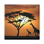 giraffe family refrigerator magnets